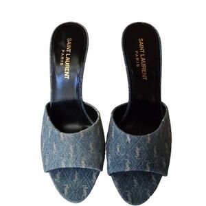 Saint Laurent Denim Blue Mules